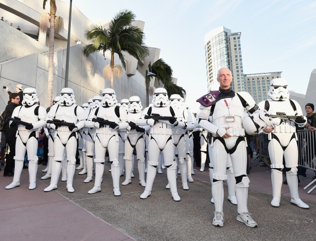 Stormtrooper escort out of Hall H to Star Wars concert. Photo credit: KPBS.