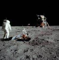 Aldrin next to the Passive Seismic Experiment Package with Eagle in the background. Neil Armstrong - NASA photo AS11-40-5948. #NASASocial