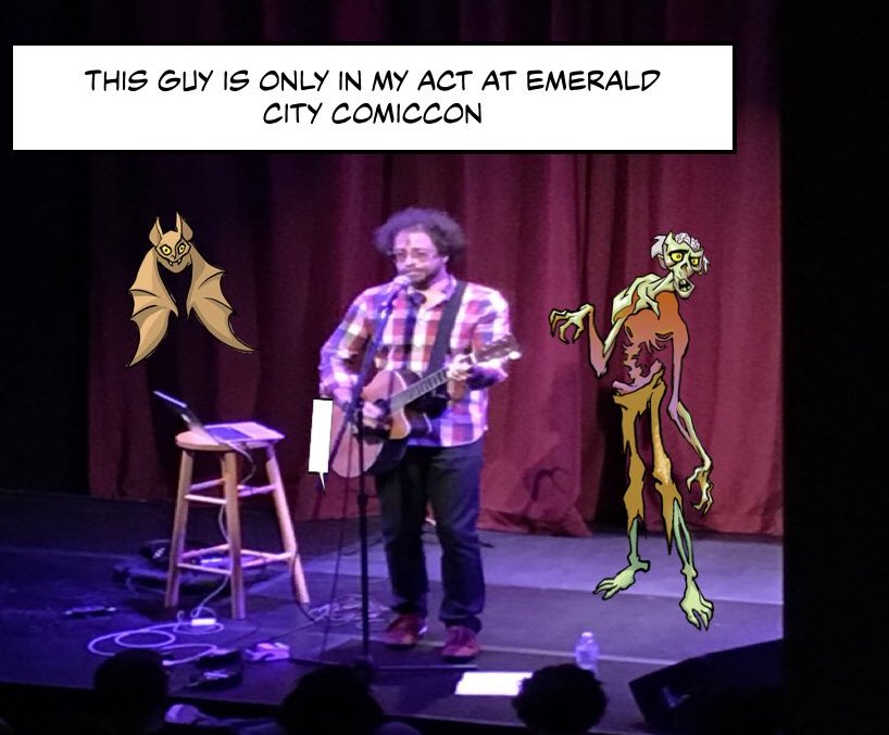 A KWKComic modified image of entertainer Jonathan Coulton during is ECCC appearance. - KWKComic