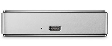 LaCie Porsche Design Mobile Drive showing USB Type-C Connector.
