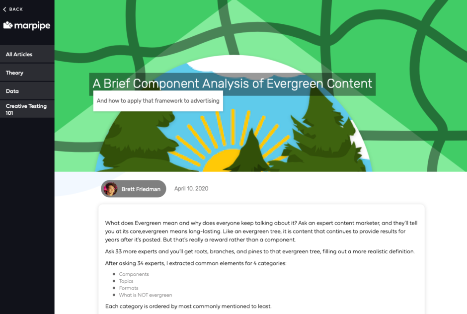 Marpipe on Evergreen Content